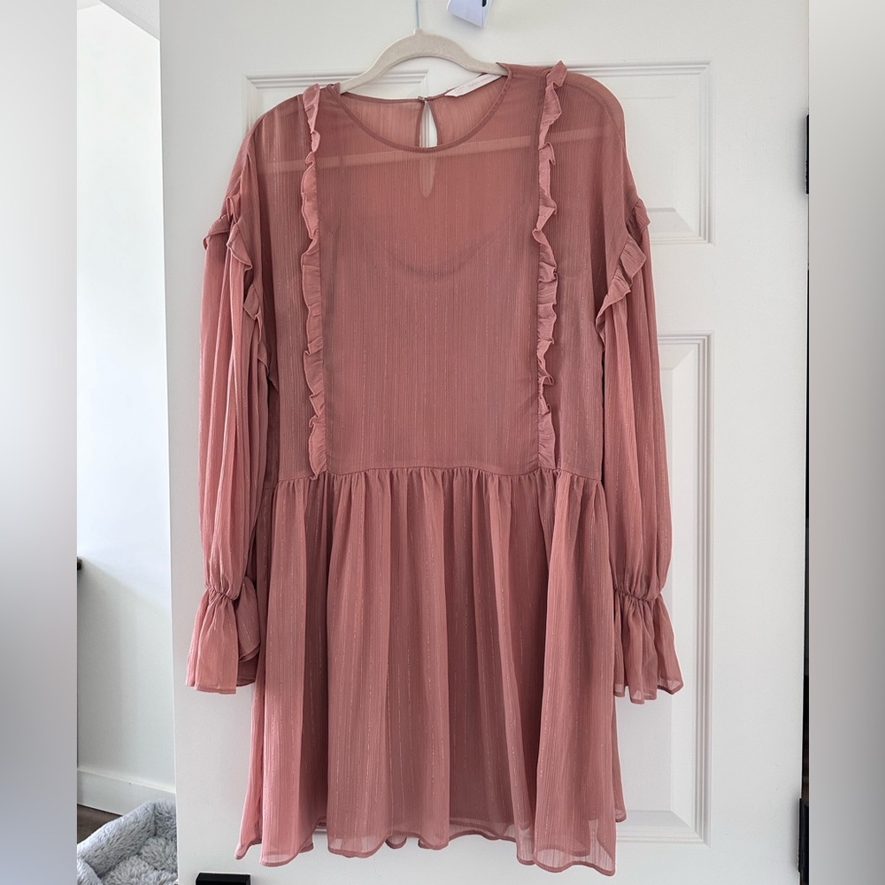 Zara Shiny Frilled Dress - Picture 5 of 13